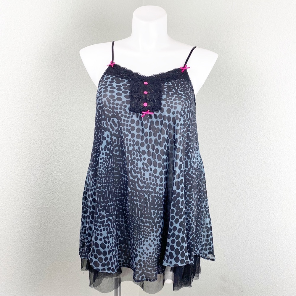 KENSIE Babydoll Chemise Nightwear Black Medium